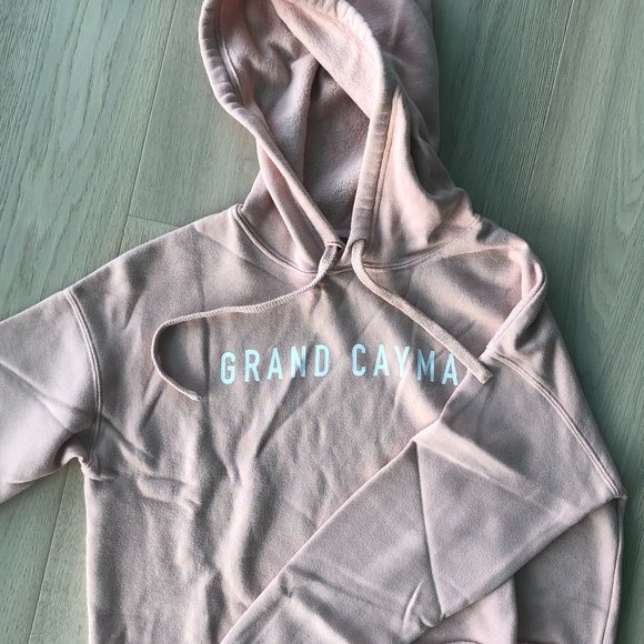Pink Grand Cayman Cropped Hoodie by Bella + Canvas, size M - Picture 1 of 4